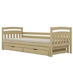 Postel Tosia přistýlka + zásuvky 80x200 přírodní, nelakovaná