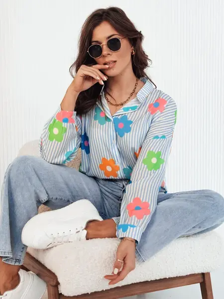 Dámska elegantná košeľa PLANTINA Farba modrá DSTREET