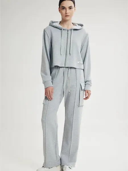 4TAILORS Kapsáče 'Flow'  sivá melírovaná