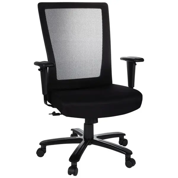 MID.YOU OTOČNÁ ŽIDLE, síťovina, plochá tkanina, černá