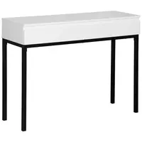 home24 KONZOLOVÝ STOLEK, černá, bílá, kov, kompozitní dřevo, 100/35/77 cm