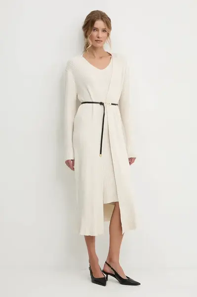 Šaty a svetr Answear.LAB béžová barva