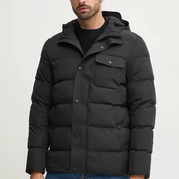 Bunda Geox pánská, černá barva, zimní, M4628M-T3129-F9000