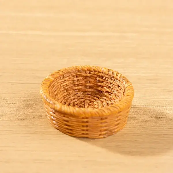 Resin Bamboo Rattan Miniature Basket Ornaments