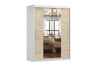 Šatní skříň Vista 01 Barva korpusu: Bílá, Dveře: Dub sonoma / zrcadlo