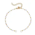 Handmade 304 Stainless Steel and Faceted Rondelle Glass Beaded Chain Bracelet Making