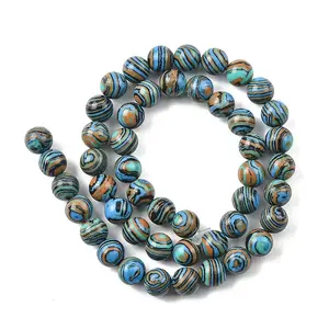 1 Strand Synthetic Malachite Dyed Beads Strands