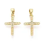 Brass Micro Pave Clear Cubic Zirconia Pendants
