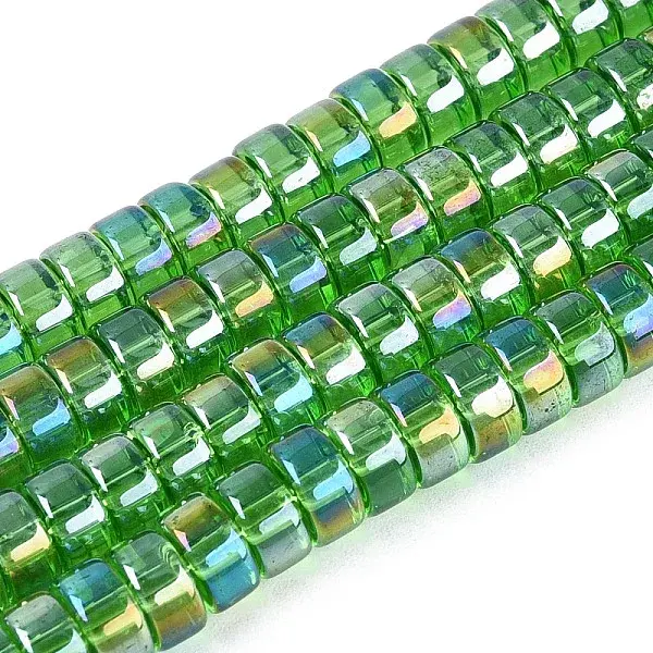 AB Color Plated Transparent Glass Beads Strands