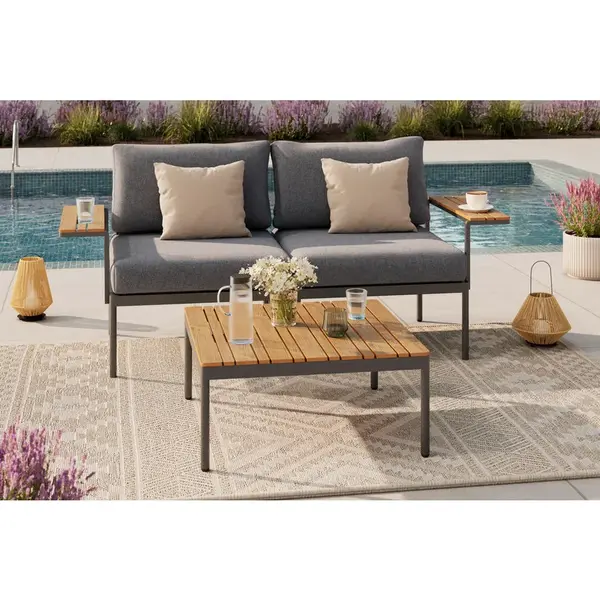 Ambia Garden TERASOVÁ SEDACÍ SOUPRAVA 3dílné, kov, plast, textil