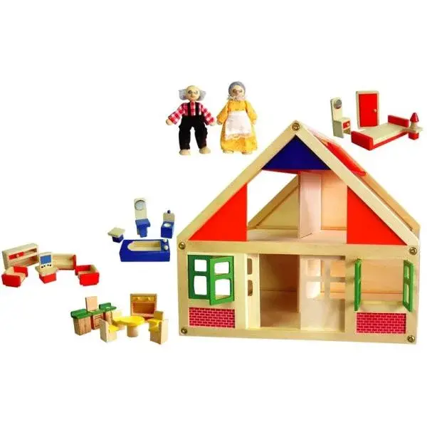 BABU - Domeček pro panenky s příslušenstvím + 2 figurky