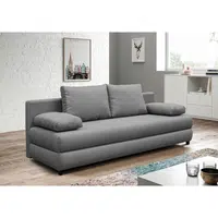 P & B ROZKLÁDACÍ POHOVKA, textil, šedá