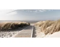 Obraz na plátne Drevená cesta k moru, 70x33 cm%