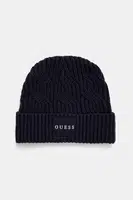 Čepice z vlněné směsi Guess CABLE BEANIE tmavomodrá barva, z husté pleteniny, M4BZ10.Z3HD1