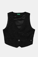 Dětská vesta United Colors of Benetton černá barva, 2SQBCJ00V