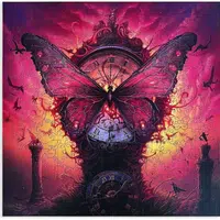Epee Wooden puzzle Magic Butterfly Clock A3