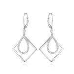 Beneto Výrazné strieborné náušnice so zirkónmi AGUC2120L