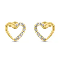 Brilio Silver Romantické pozlátené náušnice trblietavé srdiečka EA356Y