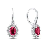 Brilio Silver Luxusné strieborné náušnice s fuchsiovými zirkónmi EA309WR