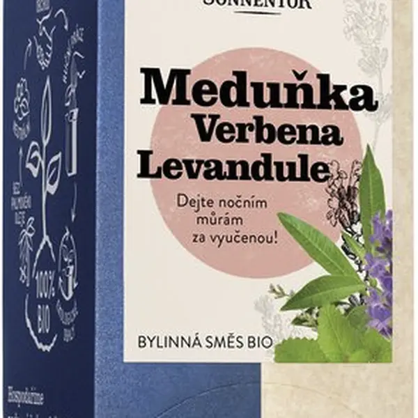 Meduňka Verbena Levandule (čaj bio, bylinná směs, porcovaný, 23,4 g)