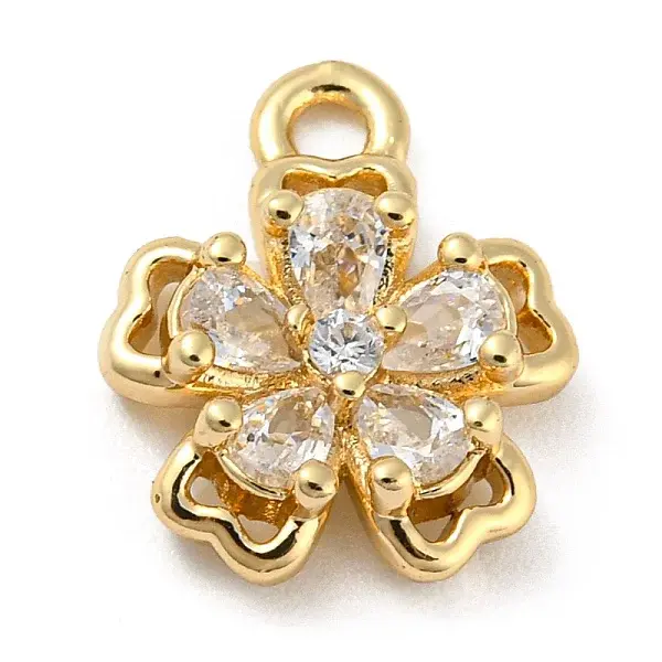 Brass with Clear Cubic Zirconia Charms