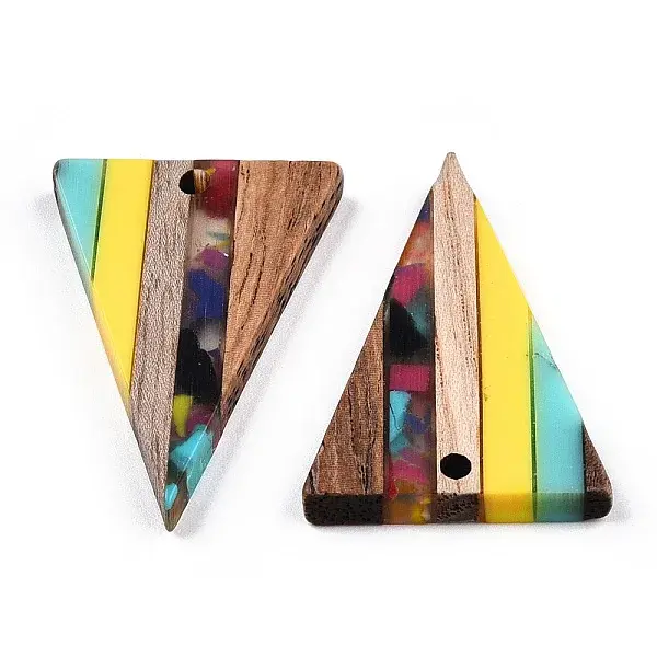 Transparent Resin & Walnut Wood Pendants