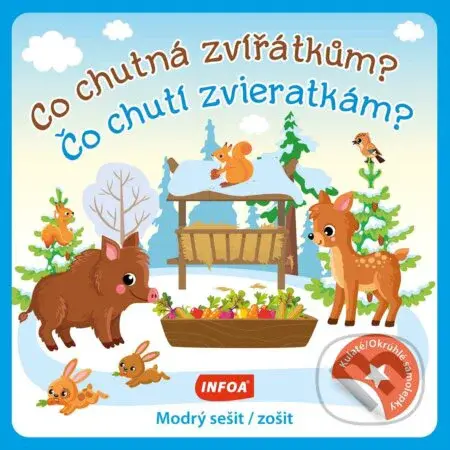Co chutná zvířátkům? / Co chutí zvieratkám? (Kulaté samolepky - modrý sešit / zošit) - kniha z kategorie Samolepky