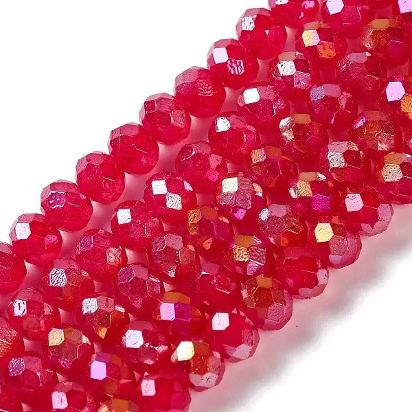 Baking Electroplate Glass Beads Strands