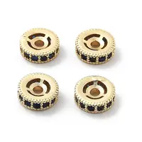 Brass Micro Pave Cubic Zirconia Beads