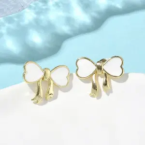 Brass Enamel Stud Earrings
