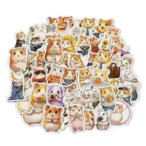 50 Pieces Cute Hamster Doodle Paper Stickers