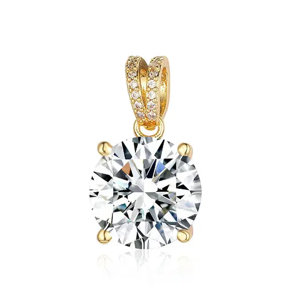 Brass Micro Pave Clear Cubic Zirconia Pendants