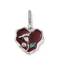 Brass Enamel Micro Pave Cubic Zirconia Pendants