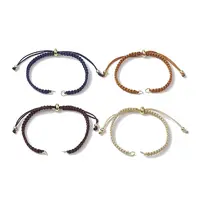 4Pcs 4 Colors Braided Nylon Cord Slider Bracelet Making