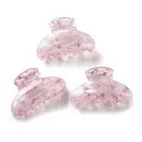 Transparent Floral Pattern Acrylic Claw Hair Clips