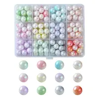 192Pcs 12 Colors Two Tone Opaque Acrylic Beads