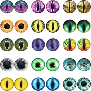 30Pcs 15 Style Luminous Glass Cabochons
