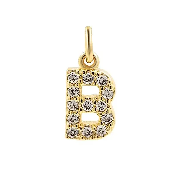 Brass Cubic Zirconia Pendants with Jump Rings