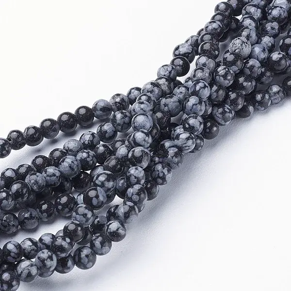 Natural Snowflake Obsidian Beads Strands