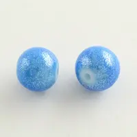 Spray Painted Glass Round Bead Strands