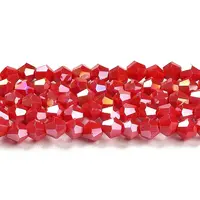 Opaque Solid Color Electroplate Glass Beads Strands