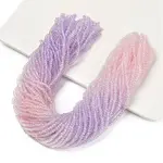 Transparent Painted Glass Beads Strands
