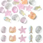 25Pcs 5 Style Ocean Themed Transparent Glass Beads Sets
