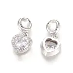 Brass Micro Pave Cubic Zirconia European Dangle Charms