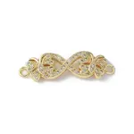 Brass Micro Pave Clear Cubic Zirconia Connector Charms
