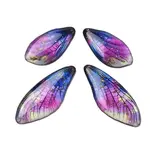 4Pcs Transparent Epoxy Resin Butterfly Wings Pendants