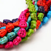 Buddha Head Synthetic Turquoise Beads Strands