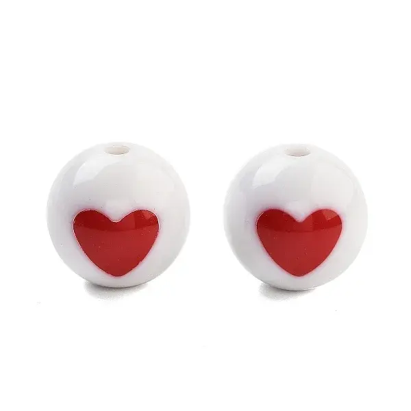 Opaque Printed Acrylic Beads