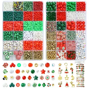 Christmas DIY Polymer Clay & Acrylic & Glass Beads: Bracelets Making Kits