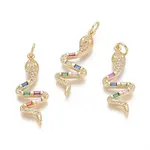 Brass Micro Pave Cubic Zirconia Pendants